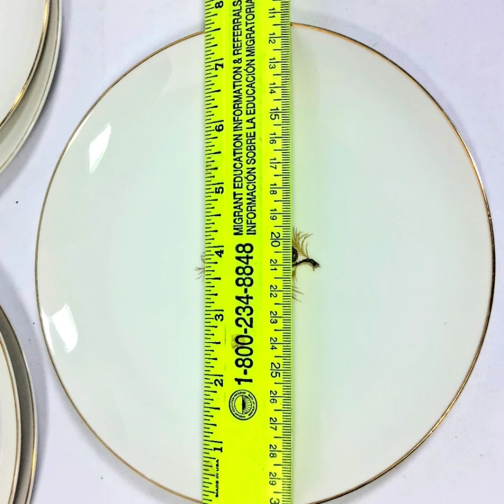 ACI Vintage Set Of 4 Each Golden Pine Gold Rim Japan Salad & Bread China Plates - Picture 6 of 6